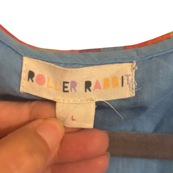 Roller Rabbit‎ Blue Rainbow Trim Brita Dress Large - Picture 6 of 9